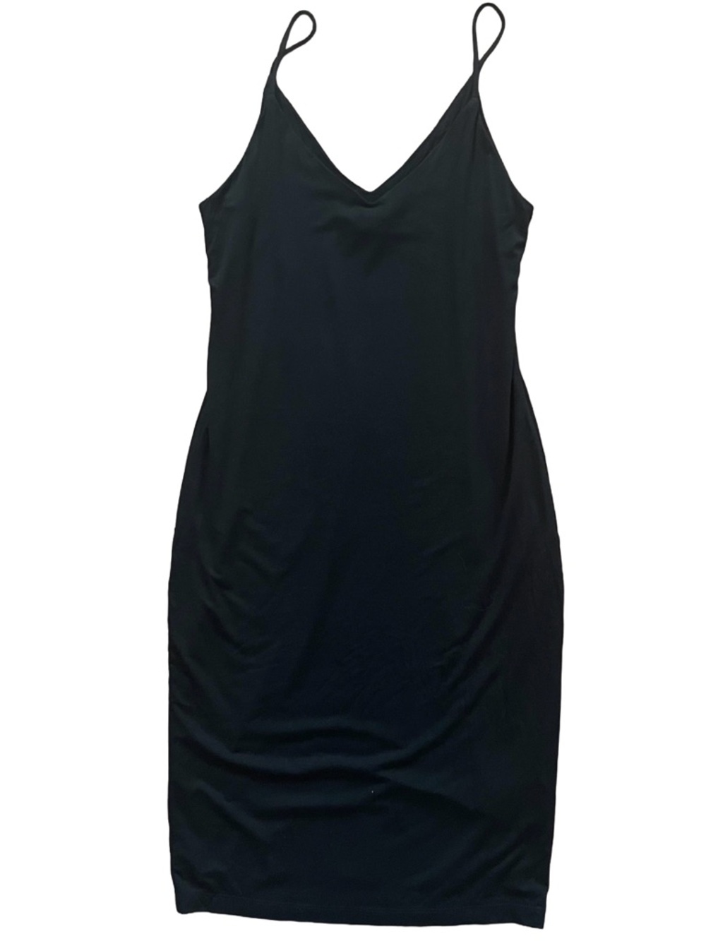 Mahina Black V-Neck Midi Dress - Size Small - Fully Lined LBD